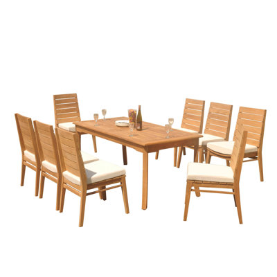 Outdoor 9 - Piece Teak Dining Set
