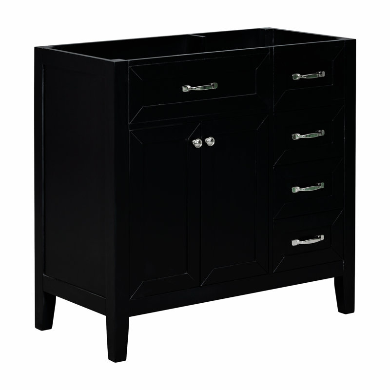 Base de meuble-lavabo simple 35,5 Denholme seulement, Noir