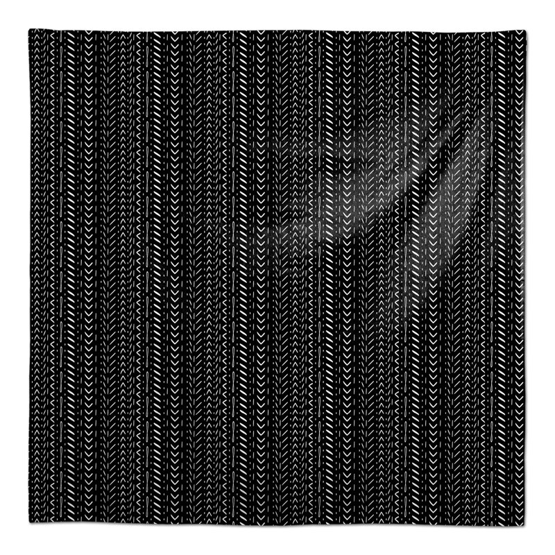 Harihar Geometric Square Tablecloth, Black