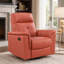 Fauteuil inclinable manuel pivotant Rem, cuir grainé rouge corail-119044019