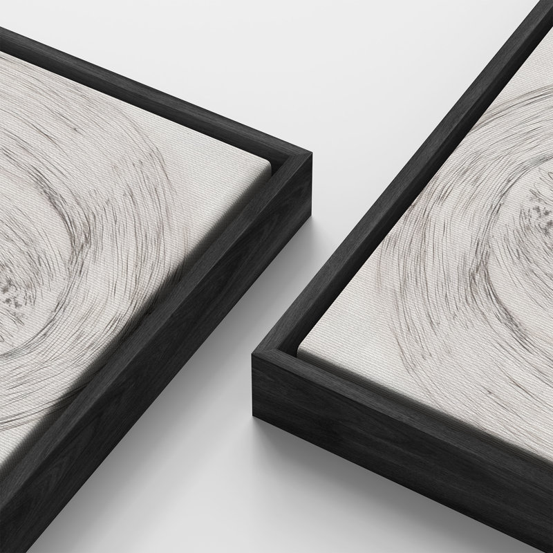 Reproduction de mouvement circulaire moderne abstrait abstrait gris anthracite, H 60 po x l 30 po x P 1,5 po, Noir