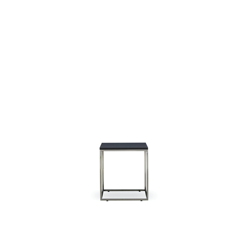 Table de bout avec cadre Honoria, Noir, Chrome