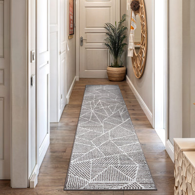 Rambo Contemporary Geometric Stripe Area Rug Brown/Ivory