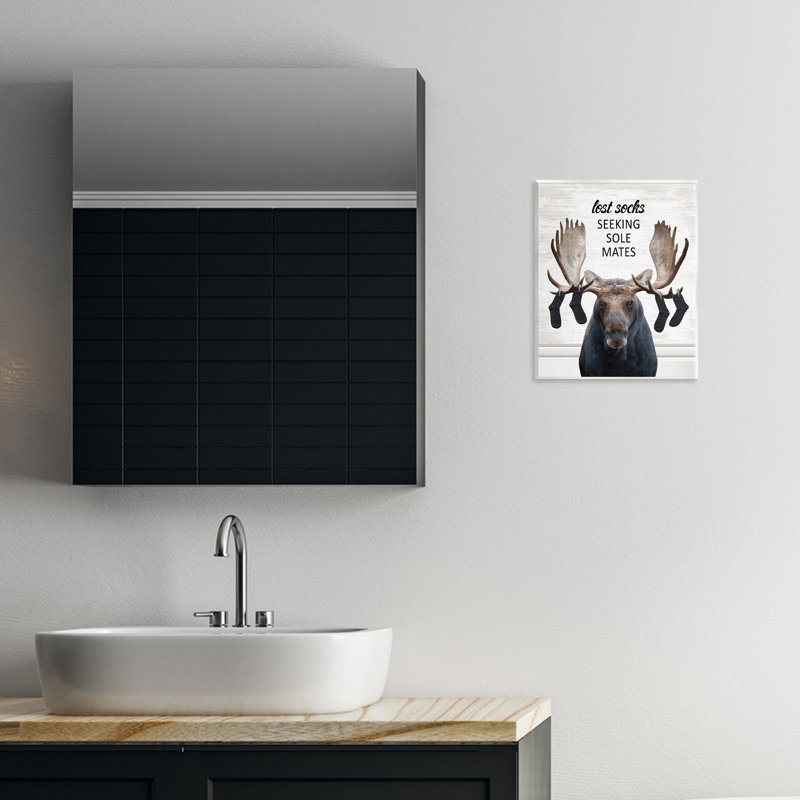 Plaque murale perdue «Socks Seeking Sole Mates», design avec lettres et doublure
