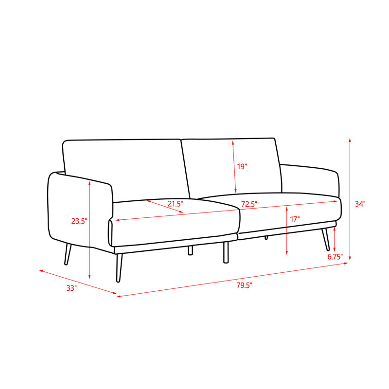 Canapé confortable et élégant de 79,5 po Kaihlani, Polyester à 100 % de couleur brune