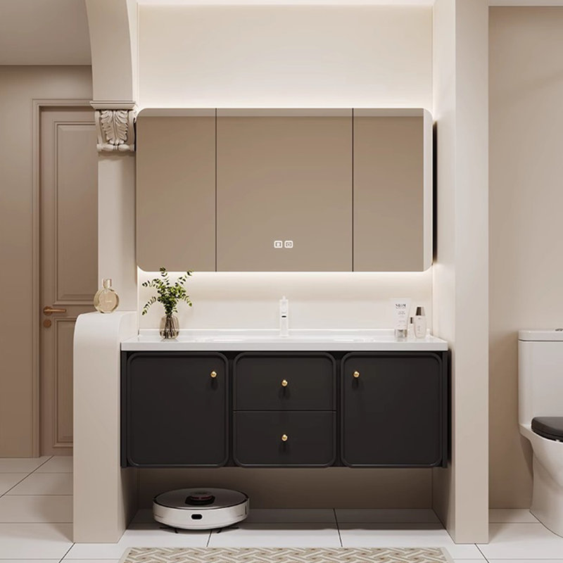 French style simple vanitie bathroom cabinet, Black