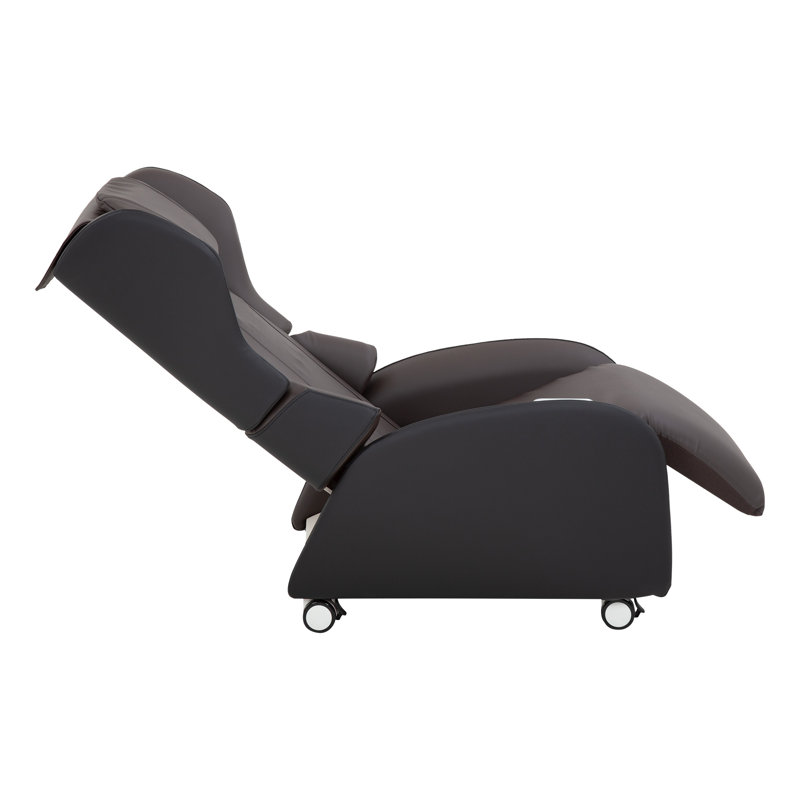 Fauteuil de massage inclinable électrique en similicuir, Brun