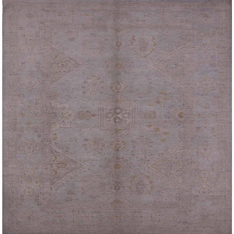 Tapis oriental bleu Sherell, Carré 8 pi