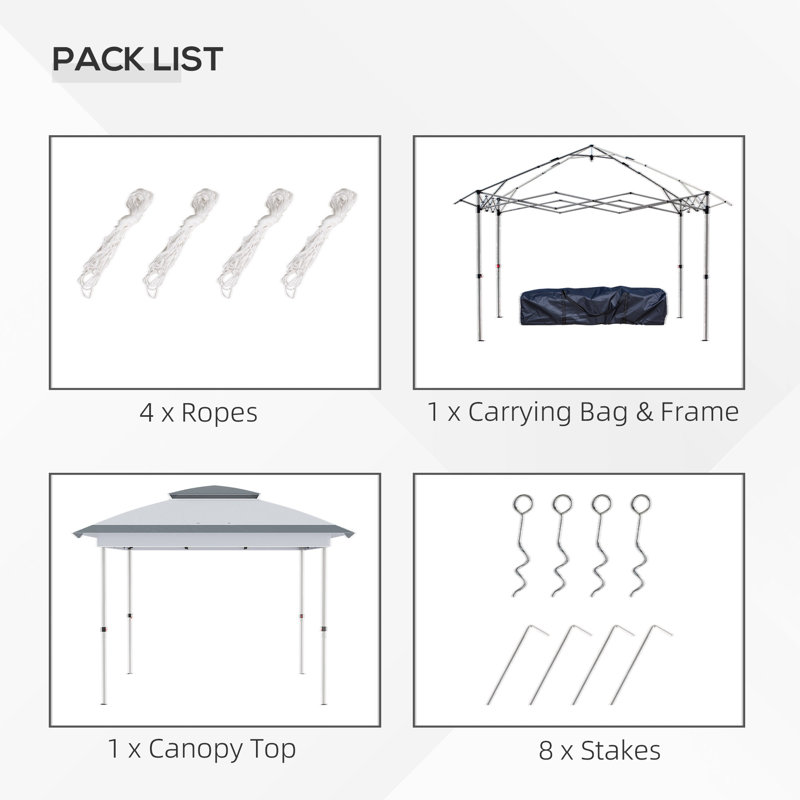 Pop Up Canopy Tent With Netting And Carry Bag, Instant Sun Shelter, Gray