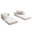 Canapé-lit convertible en tissu bouclé bicolore, structure de forme fixe pour le salon et la chambre à coucher