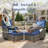 Koba 2-Person Wicker Swivel Rocker Patio Set with Ottomans and Cushions-1402727374-1402727375