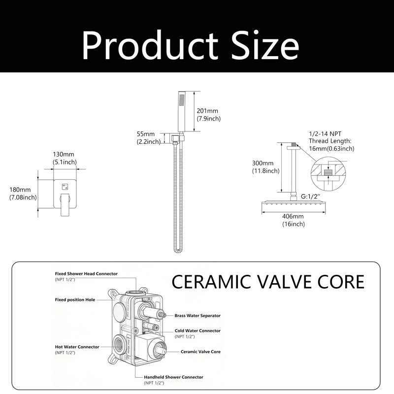 Shower Head 1.8 GPM, Chrome chrome