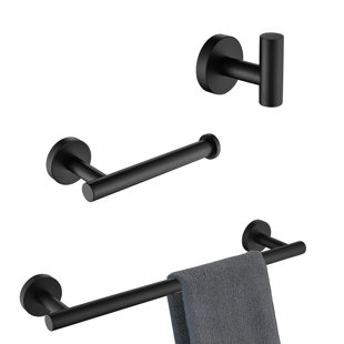 L'ensemble de 3 pièces de quincaillerie de salle de bain en acier inoxydable nickel brossé comprend un porte-serviettes de 15,7 po, un porte-papier hygiénique, un crochet à serviette de bain et un ensemble d'accessoires de salle de bain mural