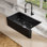  Évier de cuisine en argile réfractaire 33 po x l 20 po avec grille d'évier et crépine pour grand espace