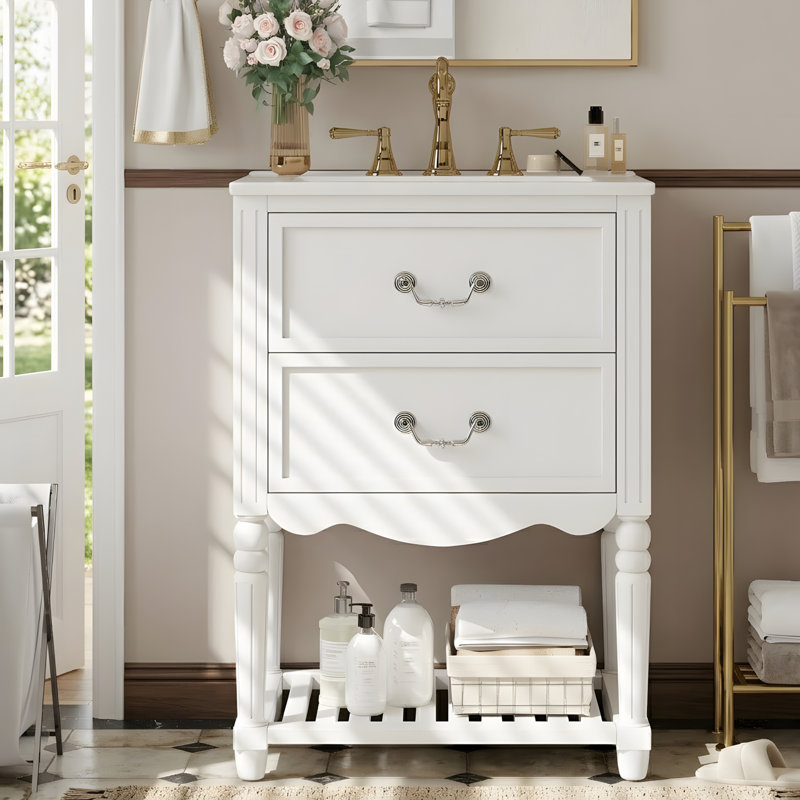 Meuble-lavabo rétro, White