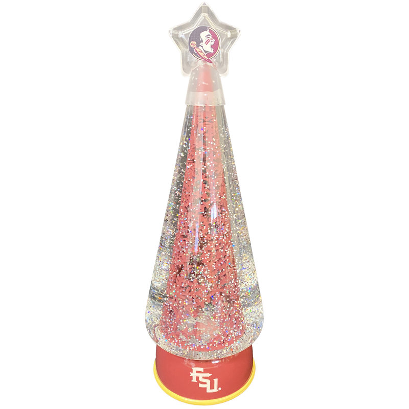 NCAA 12 inch Illuminated Glitter Globe Tree, FSU Seminoles