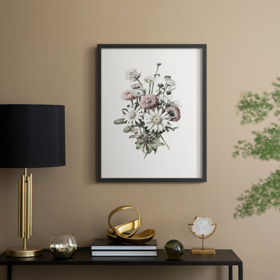 Reproduction florale vintage encadrée CCVI - bois massif