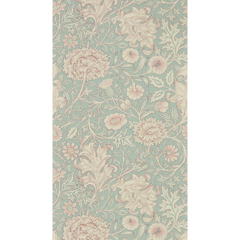 Double Bough Wallpaper, Teal Rose