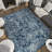 Blue/Cream Traditional Oriental Indoor Area Rug for Living Room, Dining Room, Bedroom-60903255
