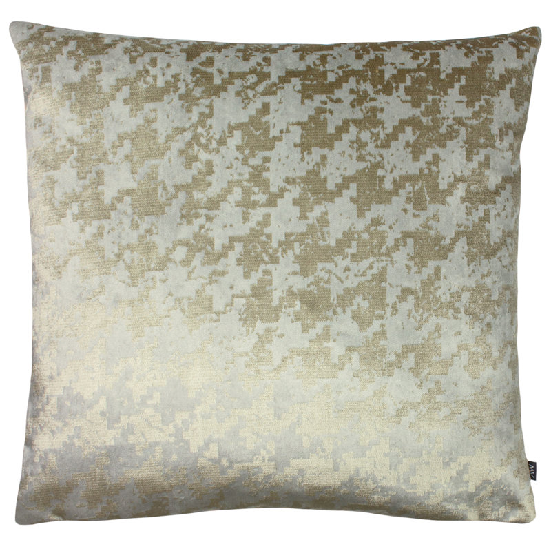 Brazell Houndstooth Square Throw Cushion, Mocha, Polyester/Polyfill