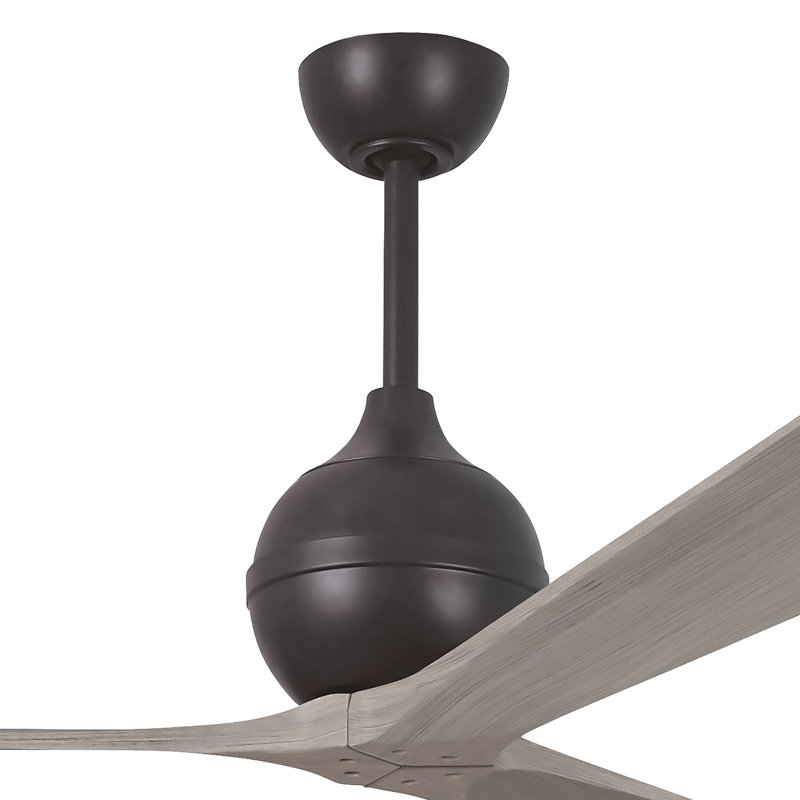 Ventilateur de plafond à 3 pales Irene, Bronze texturé, L 60 po, Ton bois de frêne gris