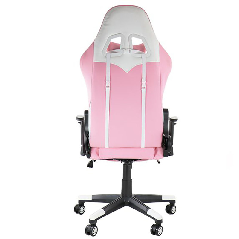Fauteuil de jeu ergonomique avec repose-pieds, repose-tête lombaire et repose-tête Gamefitz, Rose