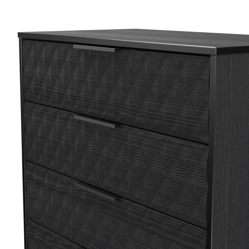 Talita 77cm W 5 - Drawer Chest of Drawers, Black