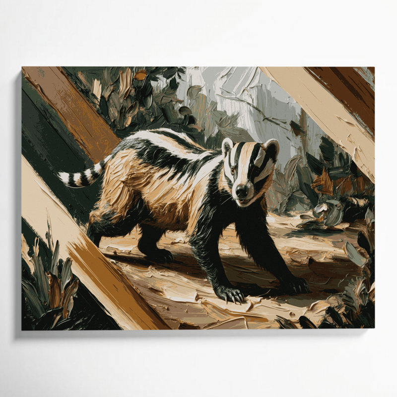 Art animalier sur toile, faune et miel, H 16 po x l 20 po