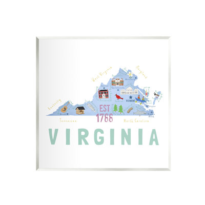Au-611-Giclee " Virginia State Educational Map " by Carla Daly