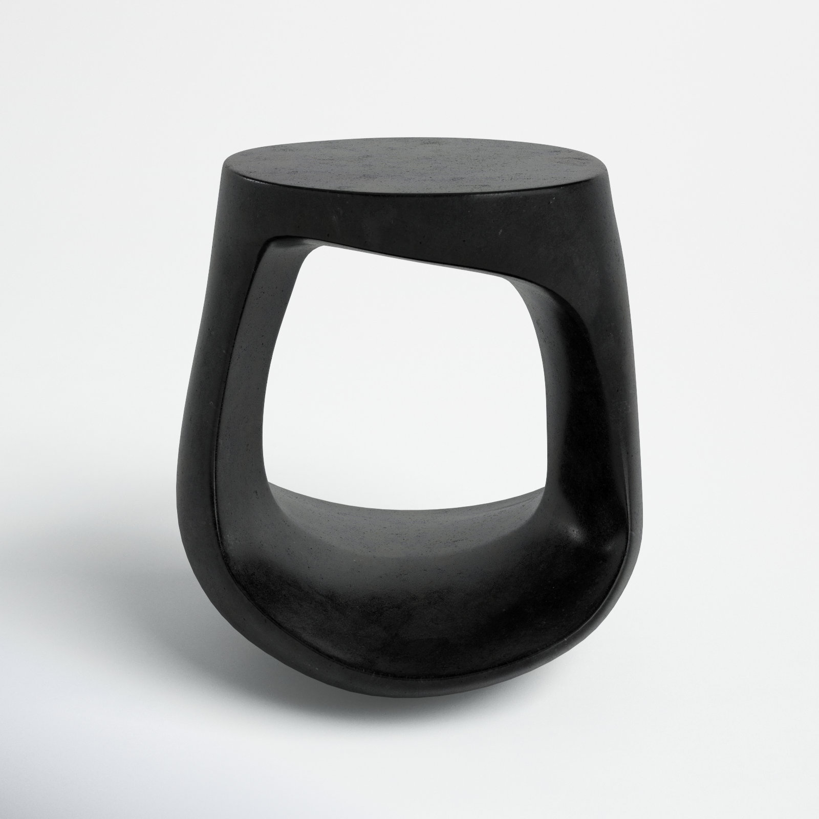 Trae Concrete Patio Bar Stool, Black