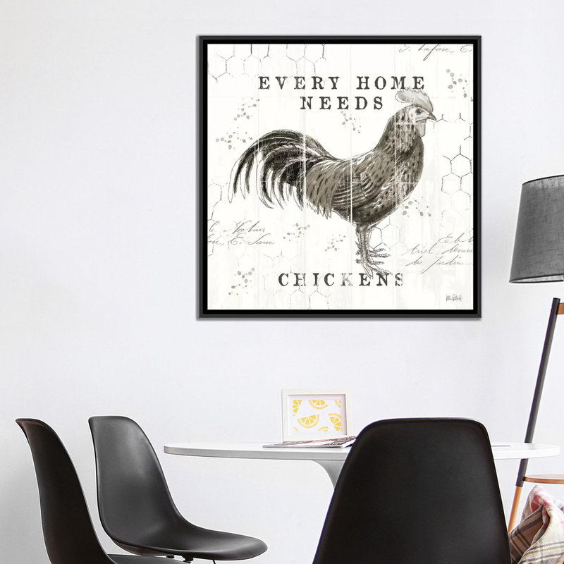 «Farmhouse Fresh II», impression sur toile, H 18 po x l 18 po x P 1,5 po, Toile encadrée noire, Pas de tapis