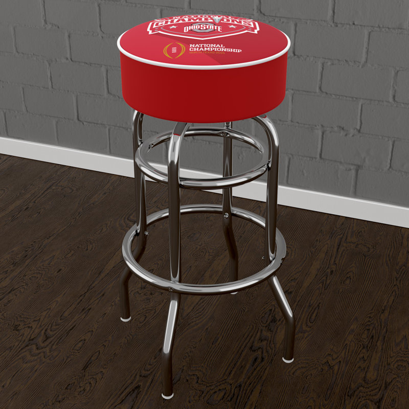 Swivel Upholstered Counter Stool with Metal Frame
