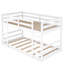 Lit simple au-dessus d'un lit superposé blanc, fabrication de la structure, pour une qualité de longue durée, garde-corps sur toute la longueur, s'adapte à la structure en pin des matelas, contrôle de la qualité, standard