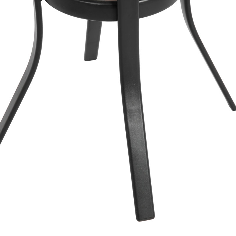 Ensemble de 3 tabourets de bar d'extérieur, chaises de bar en rotin, plateau de table en verre, tabourets de bar en osier pour la cour, le jardin, la piscine, le balcon et la terrasse