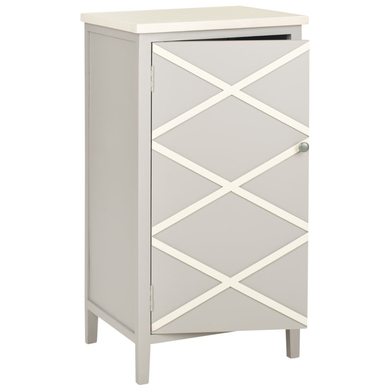Armoire d'appoint 1 porte Jenny, Gris/blanc