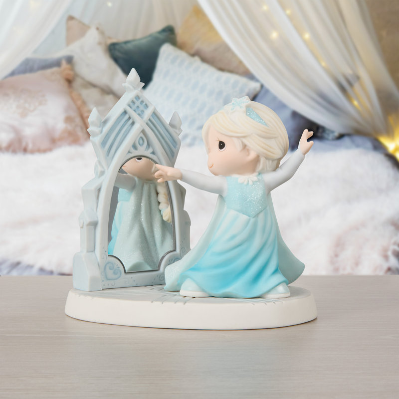 Figurine Precious Moments Disney Frozen Elsa posant avec miroir 6,25 pouces