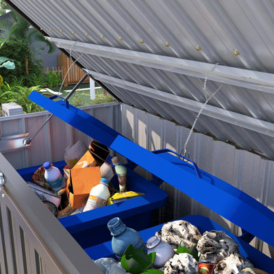 5 Ft. W X 3 Ft. D Metal Horizontal Garbage Shed