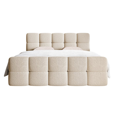 Romus Boucle with Storage and Topper - Continental Bed