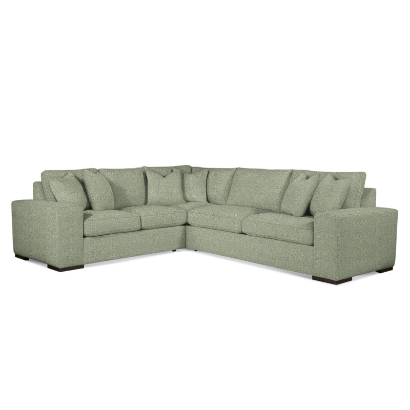 Memphis Sectional, Black, Left Hand Facing, Green Performance Fabric; 0851-54