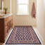 Tapis Obsidian2 traditionnel à motif floral intégral, bleu marine, ivoire, or, vert et rose, antidérapant, à poils courts, pour l'intérieur et l'extérieur, adapté aux animaux de compagnie, salon, chambre, salle à manger, entrée, couloir, bureau, lavable-1363605612