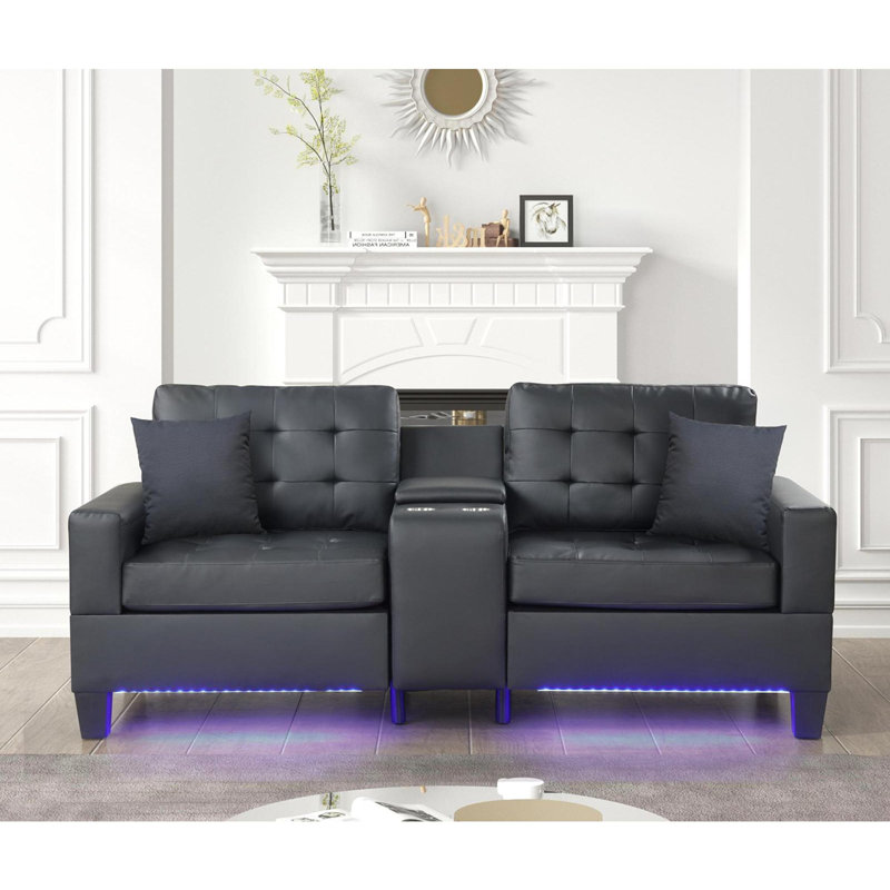 Canapé en tissu PVC avec lumières DEL