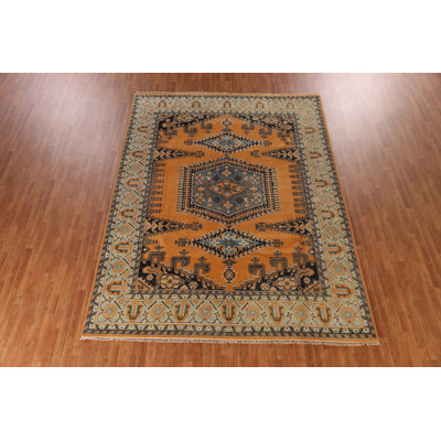 Tapis indien géométrique en laine Viss 9 x 12