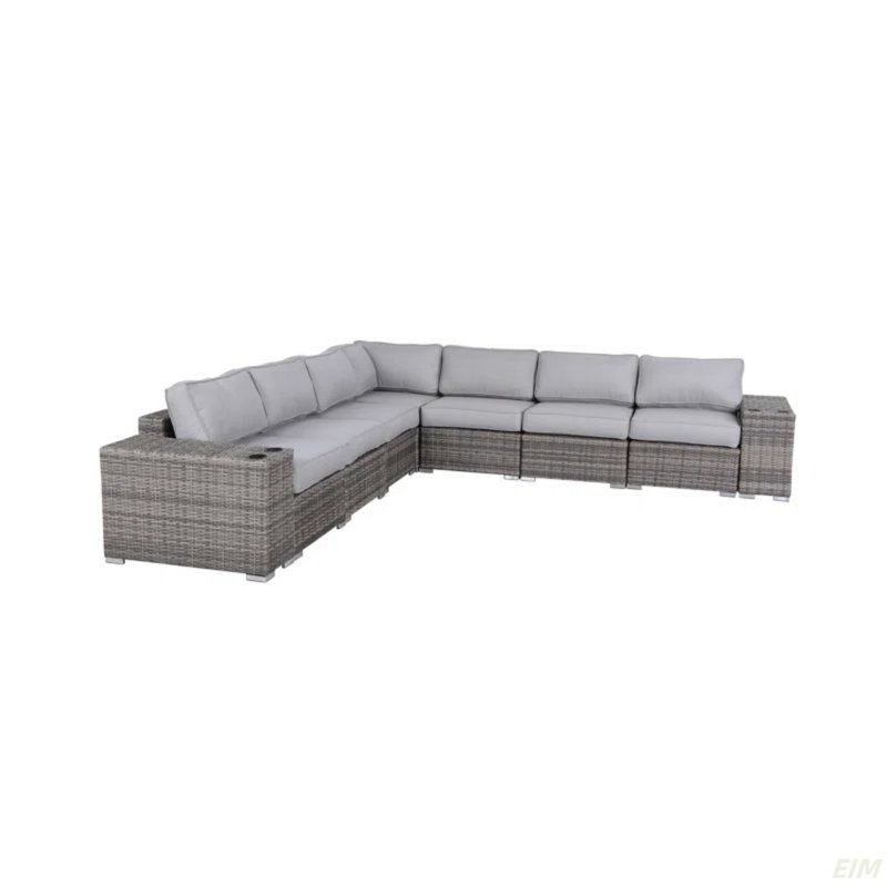Ensemble de canapé modulaire 9 pièces avec coussins Minnesota - entièrement assemblé (canapé de patio)