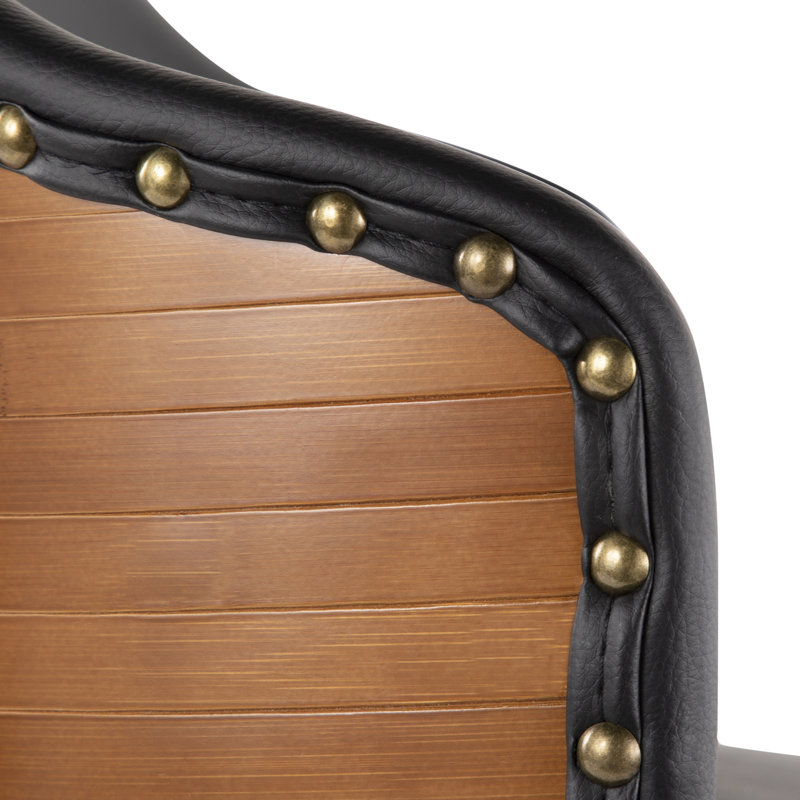 Tabouret de comptoir pivotant de 26 po Murrieta, Similicuir noir