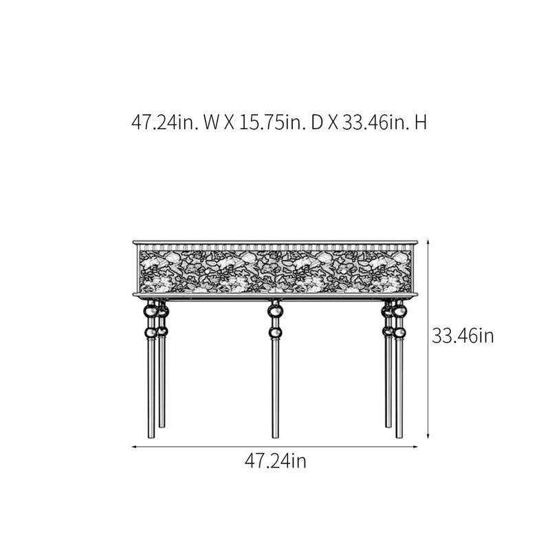 Retro Minimalist Art Console Table, White