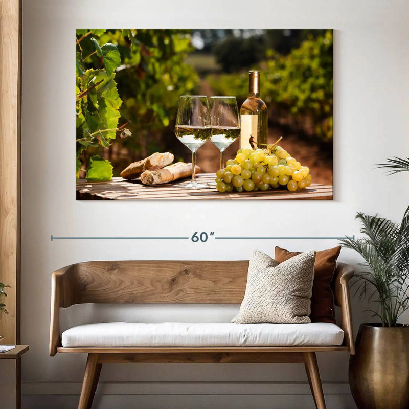 Yarlin pain et vin blanc, H 34 po x l 51 po