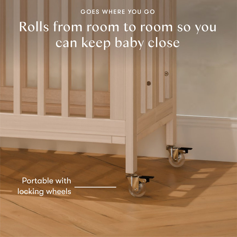 Rolli 9-in-1 Convertible All-Stages® Crib with Bassinet & Toddler Bed Conversion Kits, Washed Natural