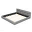 Très grand lit plateforme tapissier avec tissu épais, lit au sol avec structure solide, gris