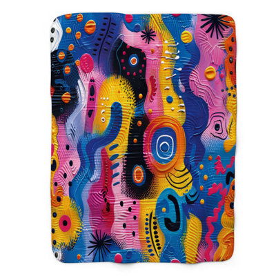 Abstract Fun - Couverture sherpa de qualité supérieure 1 pièce
