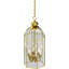 Lustre candélabre intérieur cage en laiton poli 6 lumières avec panneaux en verre biseauté transparent 